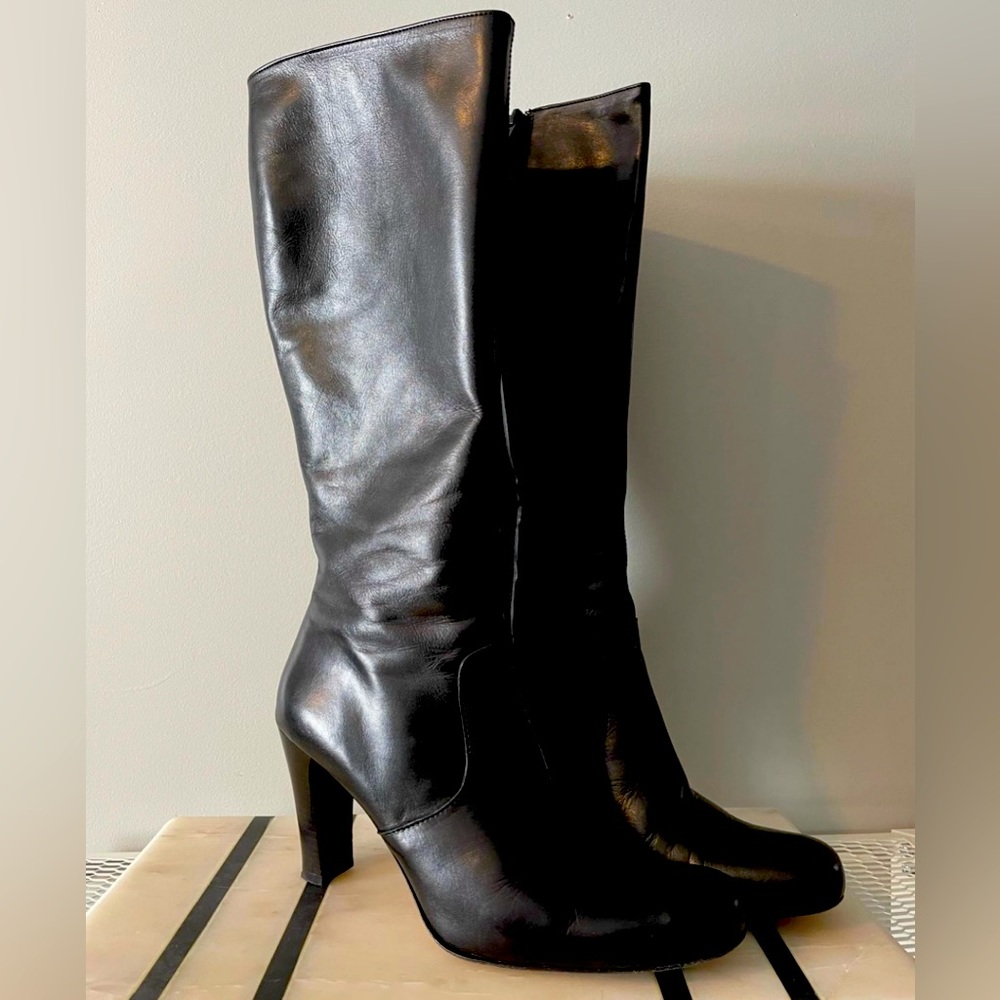 Black Tall Leather Boots